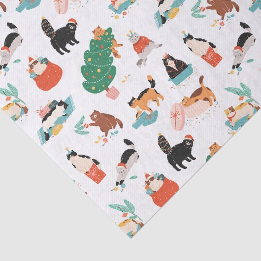 猫とよくはしゃぐクリスマスツリーのパターン 薄葉紙 (詳細)