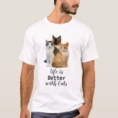 猫とより良い生活 / 猫好き Tシャツ (正面)