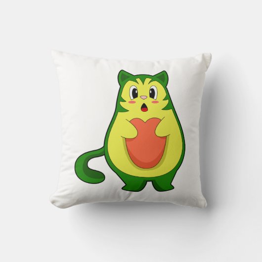 猫とアボカド クッション (正面)