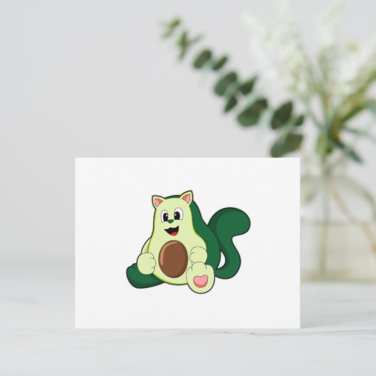 猫とアボカド ポストカード (スタンド正面)