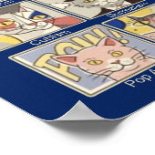 猫とアートの歴史の動きイラストレーション ポスター (角)