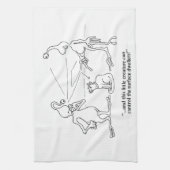 猫とエイリアン キッチンタオル (縦)