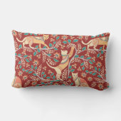 猫とオーナメント、枝に花と葉 ランバークッション (裏面)