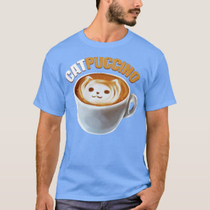 猫とカプチーノはプールのカップでカプチーノを作る Tシャツ