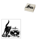 猫とカボチャのアートスタンプ ラバースタンプ (押印)