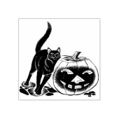 猫とカボチャのアートスタンプ ラバースタンプ (インプリント)