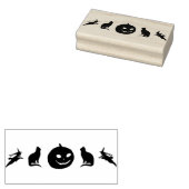 猫とカボチャのシルエットアートスタンプ ラバースタンプ (押印)