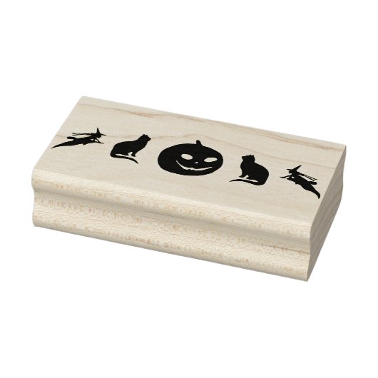猫とカボチャのシルエットアートスタンプ ラバースタンプ (スタンプ)