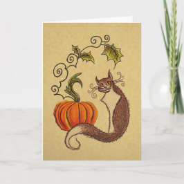 猫とカボチャのハロウィンカード カード
