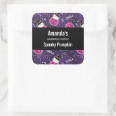 猫とカボチャのハロウィンパターンキャンドルビズ スクエアシール (バッグ)