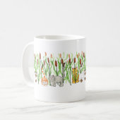 猫とガマの穂 コーヒーマグカップ (正面左)