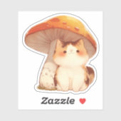 猫とキノコのステッカー シール (シート)