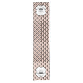 猫とキャットニップのダマスクのルックパターン ショートテーブルランナー (正面)