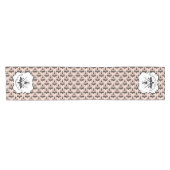 猫とキャットニップのダマスクのルックパターン ショートテーブルランナー (横)