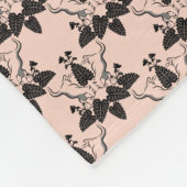 猫とキャットニップのダマスクのルックパターン フリースブランケット (角)