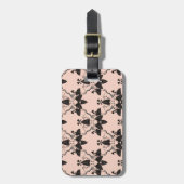 猫とキャットニップのダマスクのルックパターン ラゲッジタグ (正面縦)