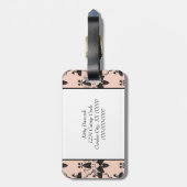 猫とキャットニップのダマスクのルックパターン ラゲッジタグ (裏面縦)