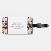 猫とキャットニップのダマスクのルックパターン ラゲッジタグ (裏面横)