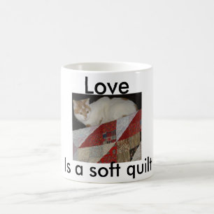 猫とキルトにして下さい-コピーは、柔らかいキルト愛しましたり、です コーヒーマグカップ