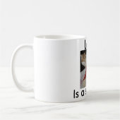 猫とキルトにして下さい-コピーは、柔らかいキルト愛しましたり、です コーヒーマグカップ (左)