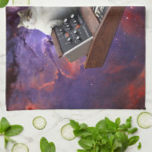 猫とキーボード キッチンタオル (折り畳み)