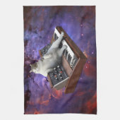 猫とキーボード キッチンタオル (縦)