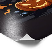 猫とクモ、かぼちゃとのハロウィンシーン フォトプリント            (角)