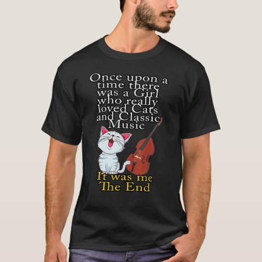 猫とクラシック音楽 昔むかしの少女 1 Tシャツ (正面)