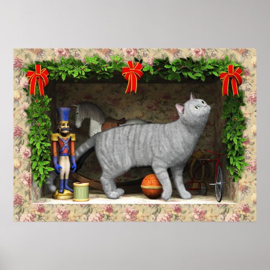 猫とクリスマスのもの ポスター (正面)