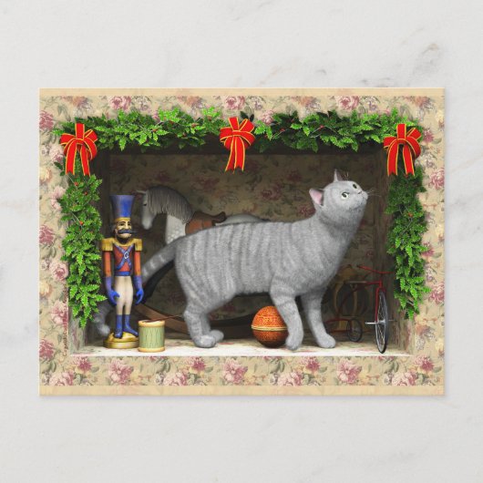 猫とクリスマスのもの ポストカード (正面)