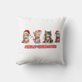 猫とクリスマスのイルミネーション メオウィクリスマス クッション (正面)