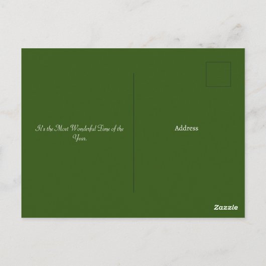 猫とクリスマスツリーの挨拶はがき ポストカード (裏面)