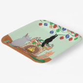 猫とクリスマス – 冬のイラストレーション ペーパープレート (傾斜あり)