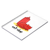 猫とケチャップのユーモア 紅いケチャップ瓶の前で猫が昼寝 キャット・パン ノートブック (左側)