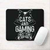 猫とゲームが好きな人への面白いギフト マウスパッド (マウス)