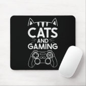 猫とゲームの面白い猫好きゲーマーギフトゲーマー マウスパッド (マウス)