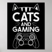 猫とゲーム猫好きゲームおもしろいギフトゲーマー ポスター (正面)