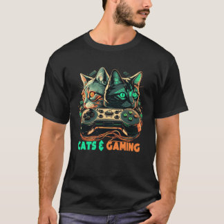 猫とゲーム 猫 子猫 ゲーム ビデオゲーム Tシャツ