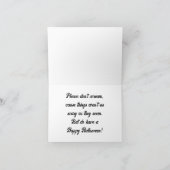 猫とコウモリのハロウィン グリーティング カード (内部)