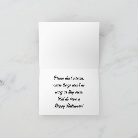 猫とコウモリのハロウィン グリーティング カード (内部)