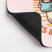猫とコーヒーが大好きな女の子 マウスパッド (コーナー)