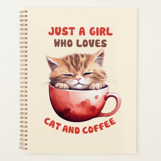 猫とコーヒーが大好きな女の子(2) プランナー手帳 (正面)