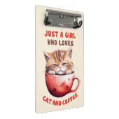 猫とコーヒーが大好きな女の子(2) ミニクリップボード (アングル)