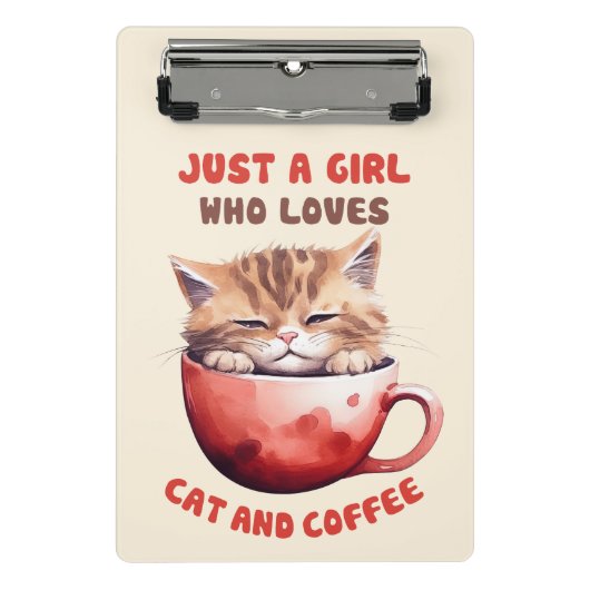 猫とコーヒーが大好きな女の子(2) ミニクリップボード (正面)