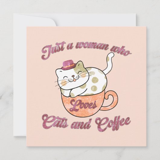 猫とコーヒーが大好きな女性 (正面)