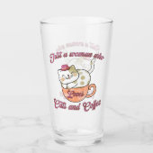 猫とコーヒーが大好きな女性 タンブラーグラス (正面)