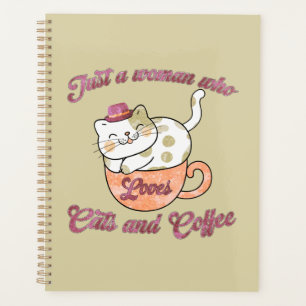 猫とコーヒーが大好きな女性 プランナー手帳