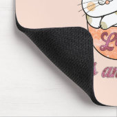 猫とコーヒーが大好きな女性 マウスパッド (コーナー)