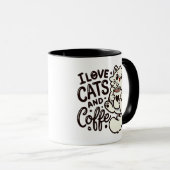猫とコーヒーが大好き! マグカップ (正面右)