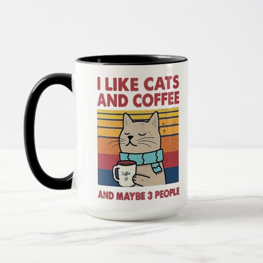 猫とコーヒーが好き マグカップ (左)